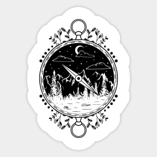 Mountains Compass Sticker